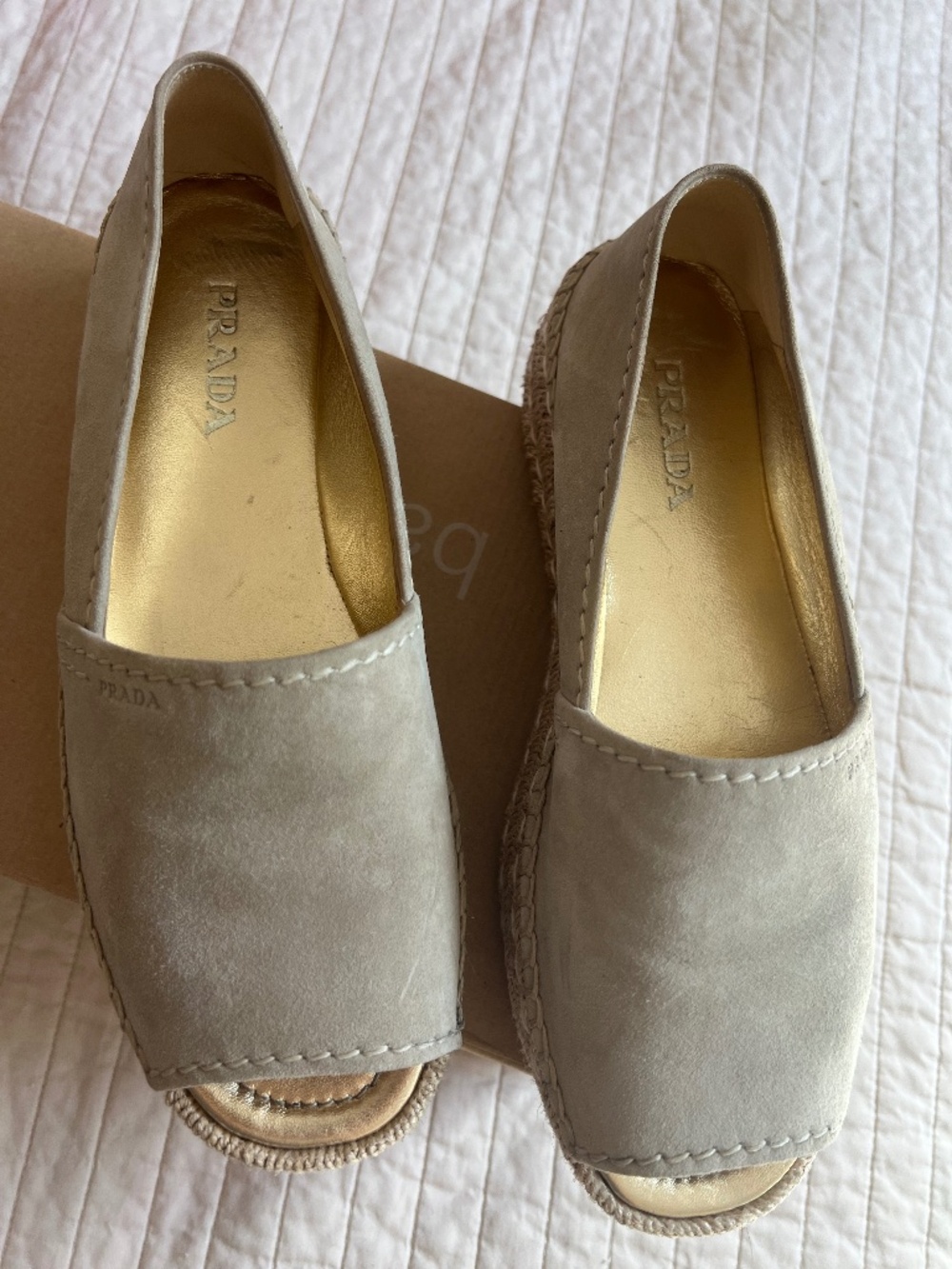 PRADA - Suede Espadrille. Size 38.5. Excellent condition.